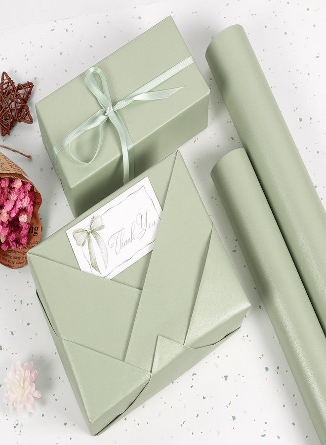 Aimyoo Sage Green Matte Wrapping Paper, 17 Inches X 27.2 Feet (38.5 sq.ft.) Solid Color Pearly-Lustre Paper Roll for Christmas Birthday Baby Shower Wedding Gift Wrap - Image 4