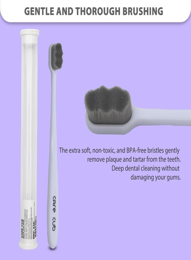 CARE CUB CARECUB White ZigZag Toothbrushes - BPA-Free, Ultra Soft Micro Nano Bristles for Gentle Cleaning, Perfect for Sensitive Teeth, Oral Care Bliss, Youth & Adults Pack of 2 - Image 2
