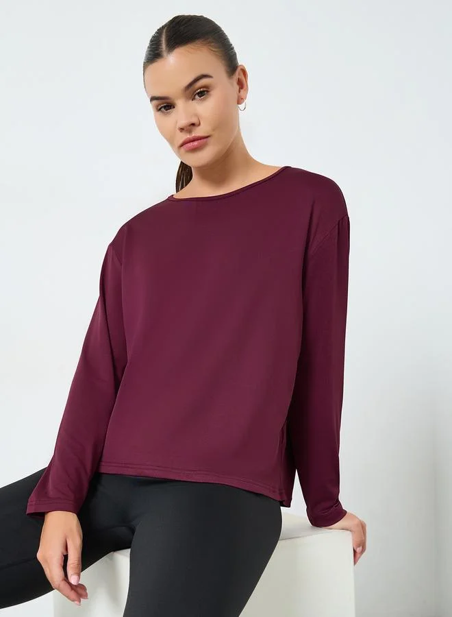ستايلي اكتيف بلوزة بأكمام طويلة مع تفصيلة خلفية
