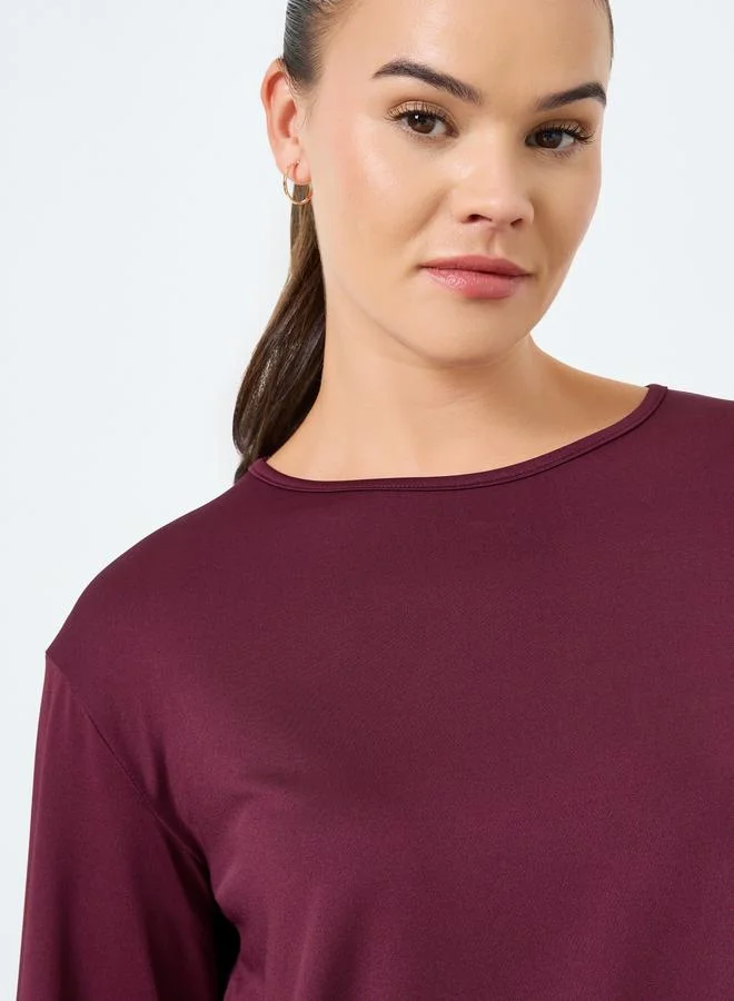 Styli Active Back Seam Panel Long Sleeves Top