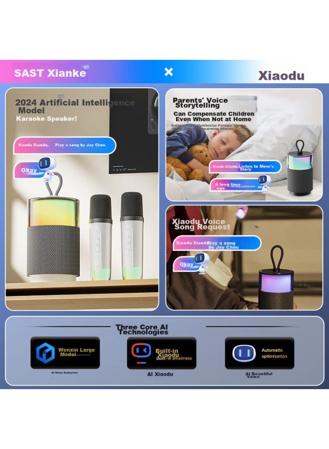SAST A7 Microphone Karaoke Speaker With Built-in Sound Card, Home Ktv Sound System Set, Bluetooth Speaker, Subwoofer, Portable Atmosphere Karaoke Singing Device, Can Connect To Tv - Image 1