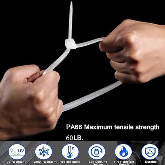 TheMujtaba TheMujtaba Large Zip Ties Heavy Duty Outdoor 8 inch 100 Pack Heavy Duty Zip TiesTensile Strength Outdoor UV ResistantAwnings Tying Branches Bundling of Crops Fixed Water Pipes  - Image 3