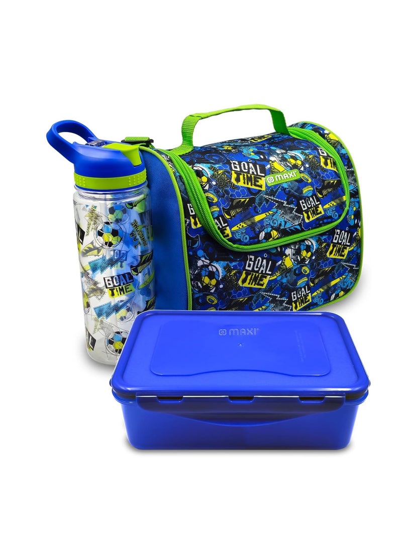 3-Piece Insulated Lunch Bag + Reusable Lunch Box + Reusable Water Bottle Set