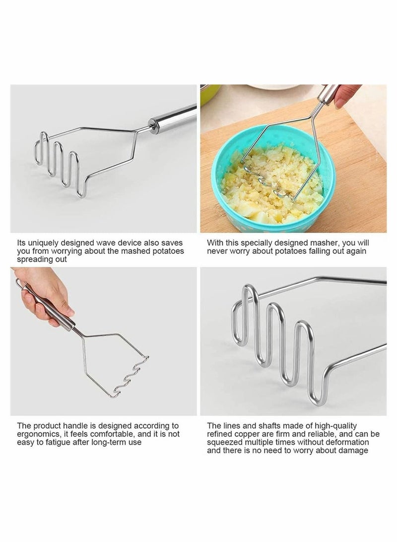 Y&D Potato Masher, Kitchen Masher Stainless Steel Perfect for Making Mashed Potato, Banana Bread, Pumpkin Puree and Vegetables, Potatoes is Easy Clean Use (1 Pcs)  - Image 4