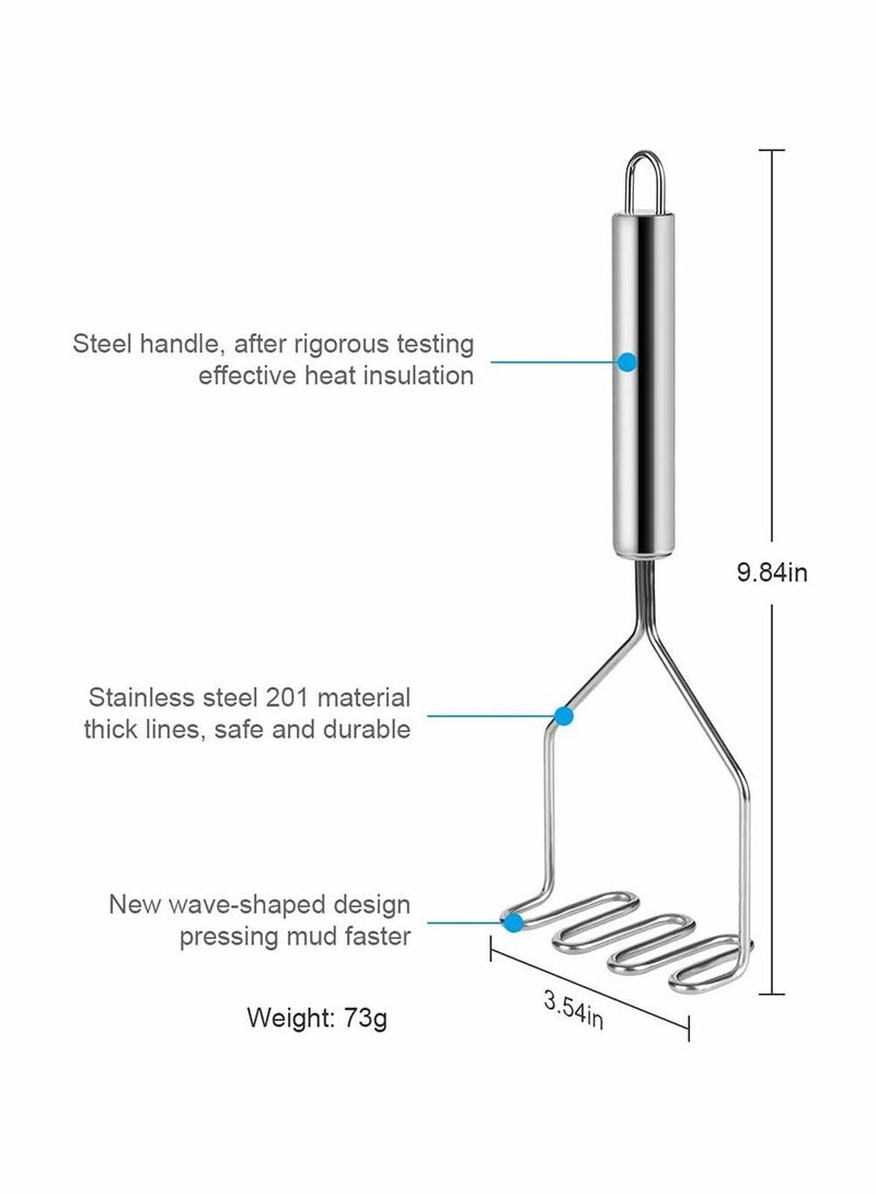 Y&D Potato Masher, Kitchen Masher Stainless Steel Perfect for Making Mashed Potato, Banana Bread, Pumpkin Puree and Vegetables, Potatoes is Easy Clean Use (1 Pcs)  - Image 3