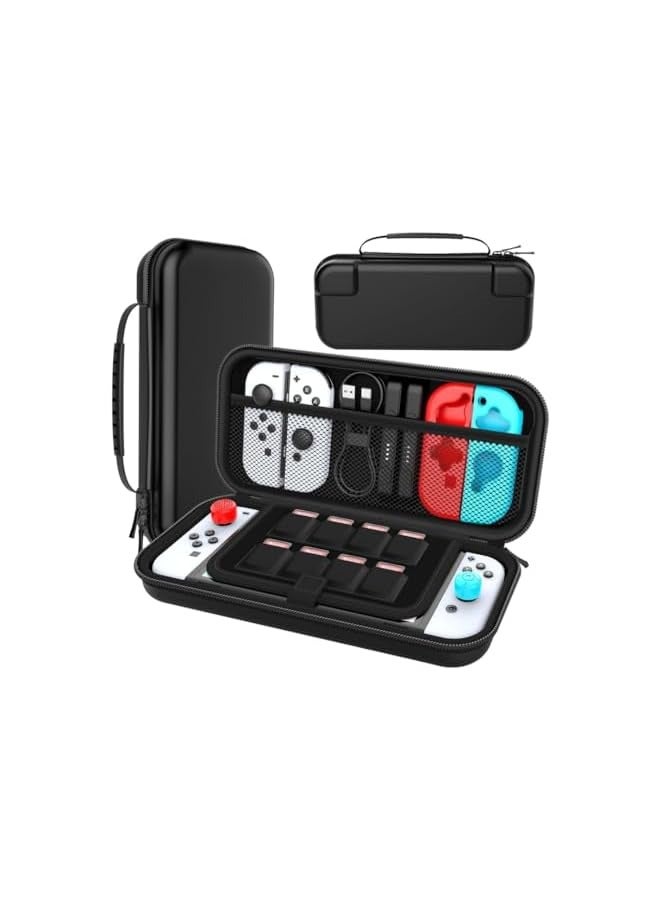 PROMASS Nintendo Switch Carrying Case【Shockproof & Waterproof】 Hard Shell Nintendo Switch Travel Case for Console Joy-Cons Game Cards Cables etc Fit for Nintendo Switch/OLED/Lite (Black) - Image 1