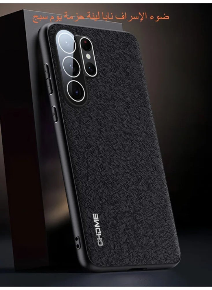 غطاء هاتف بلمسة جلد نابا الفاخر، واقي مضاد للصدمات لهواتف Samsung Galaxy S25/S26 Ultra - Image 1