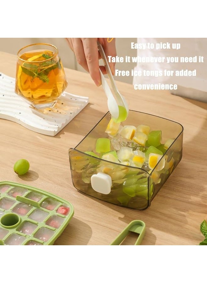 منظم  مكعبات الثلج سهلة الضغط على سطح الطاولة، 48 قطعة من الثلج مع غطاء، وصندوق ثلج وملقط، وقوالب سيليكون آمنة غذائيًا، تُطلق جميع مكعبات الثلج في ثانية واحدة،199 - Image 4