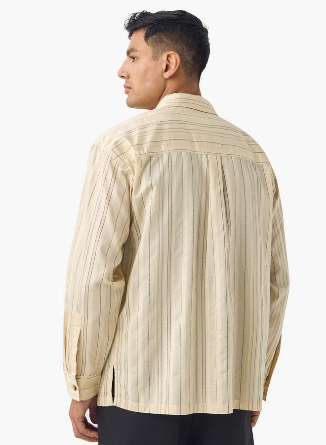 ايكونيك قميص مخطط كلاسيكي بقصة عادية وأكمام طويلة - Image 3