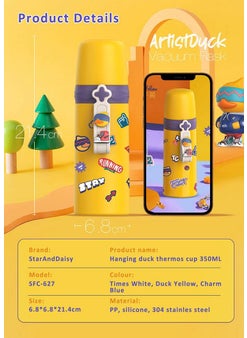StarAndDaisy StarAndDaisy Smart Kids School Water Bottle SUS Insulated Thermos (Starface-4 Blue)  - Image 2