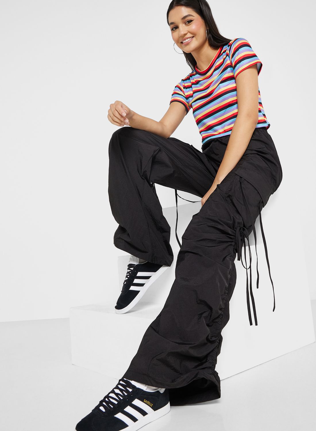 【関税込み】Ottolinger ブラック ドレープ ラウンジパンツ 2Line Adjustable Wide Track Pants - Black – LÝFT