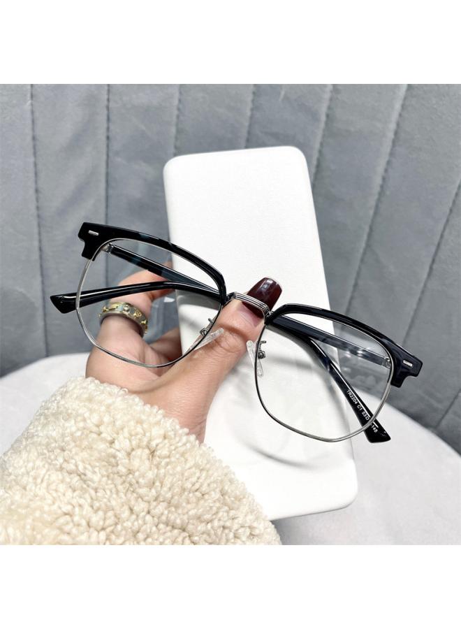 Generic Eyebrow Frame Myopia Glasses Men's Korean-style Trendy Anti-blue Light Tech Men Can Be Equipped With Power Flat Glasses Frame 