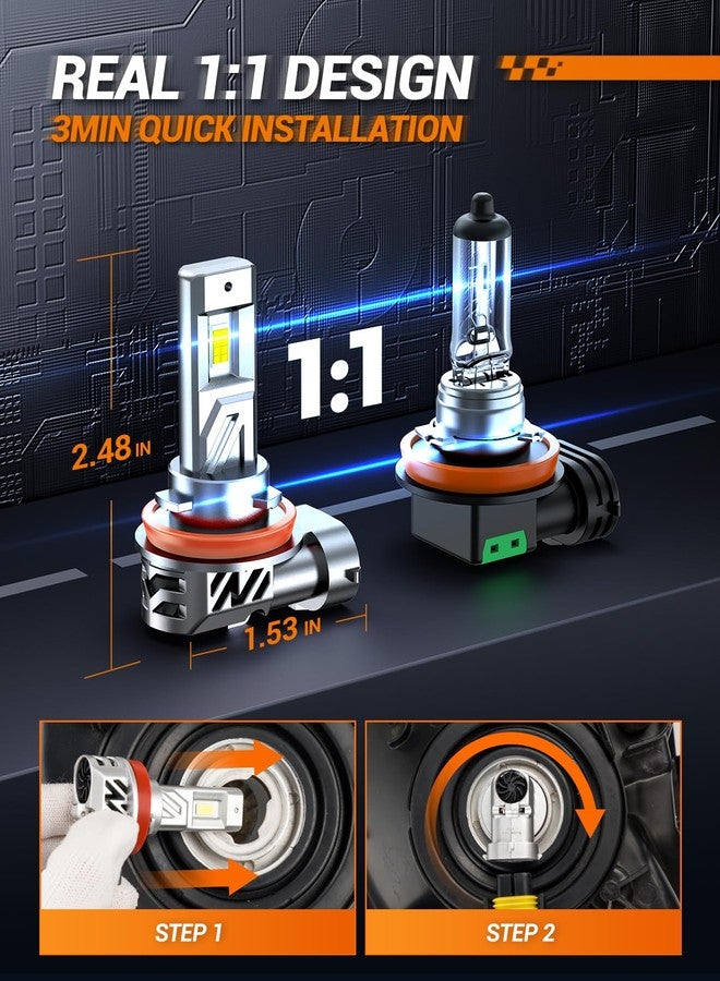 SEALIGHT 𝟗𝟎𝟎𝟓+𝐇𝟏𝟏 𝐋𝐢𝐠𝐡𝐭 Combo, 64,000LM 700% Super Brighter, 1:1 Real Size, 6500K Cool White Fog Light Bulbs for Car Powersports ATV/UTV, Pack of 4 - Image 2