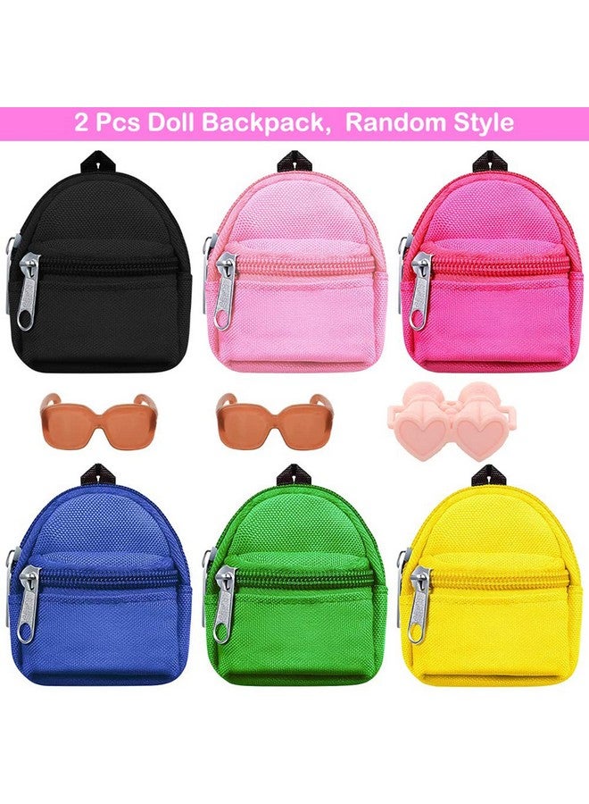 Barwa 5 Pcs Doll Travel Accessories 2 Doll Backpack Bag With Zipper With 2 Sunglasses 1 Telescope For 11.5 Inch Doll… - Image 2