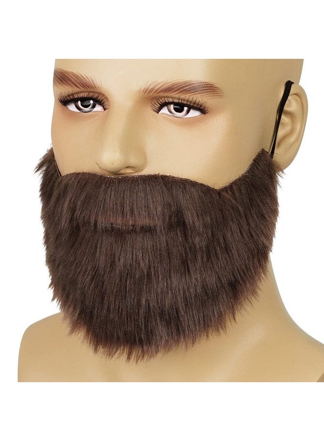 FVCENT Men's Beard Fake Mustache Fake Beards Costume Facial Supplies Disguise Male Makeup Cosplay Holiday Party (Brown) - Image 1