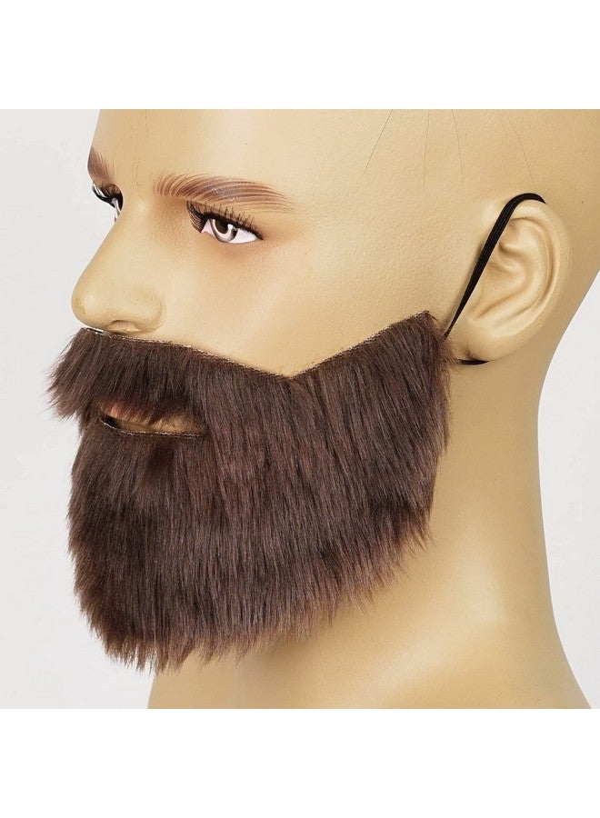 FVCENT Men's Beard Fake Mustache Fake Beards Costume Facial Supplies Disguise Male Makeup Cosplay Holiday Party (Brown) - Image 4