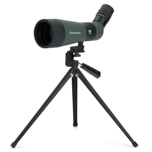 Celestron LandScout 60mm Angled Spotting Scope Fully Coated Optics 1236x Zoom Eyepiece Rubber Armored Tabletop Tripod and Smartphone Adapter - Image 3