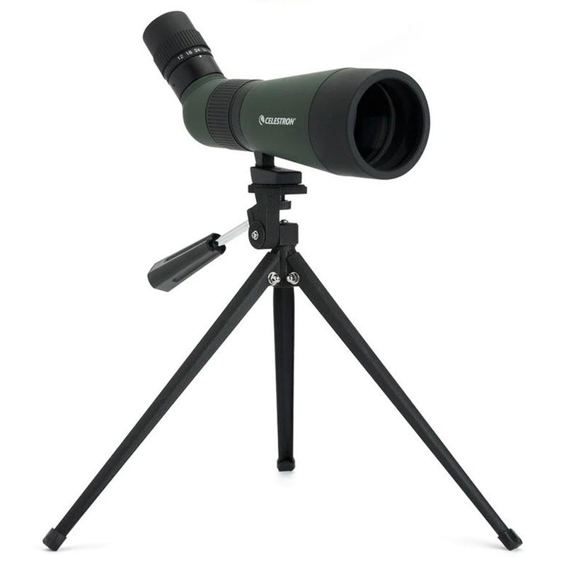 Celestron LandScout 60mm Angled Spotting Scope Fully Coated Optics 1236x Zoom Eyepiece Rubber Armored Tabletop Tripod and Smartphone Adapter - Image 2