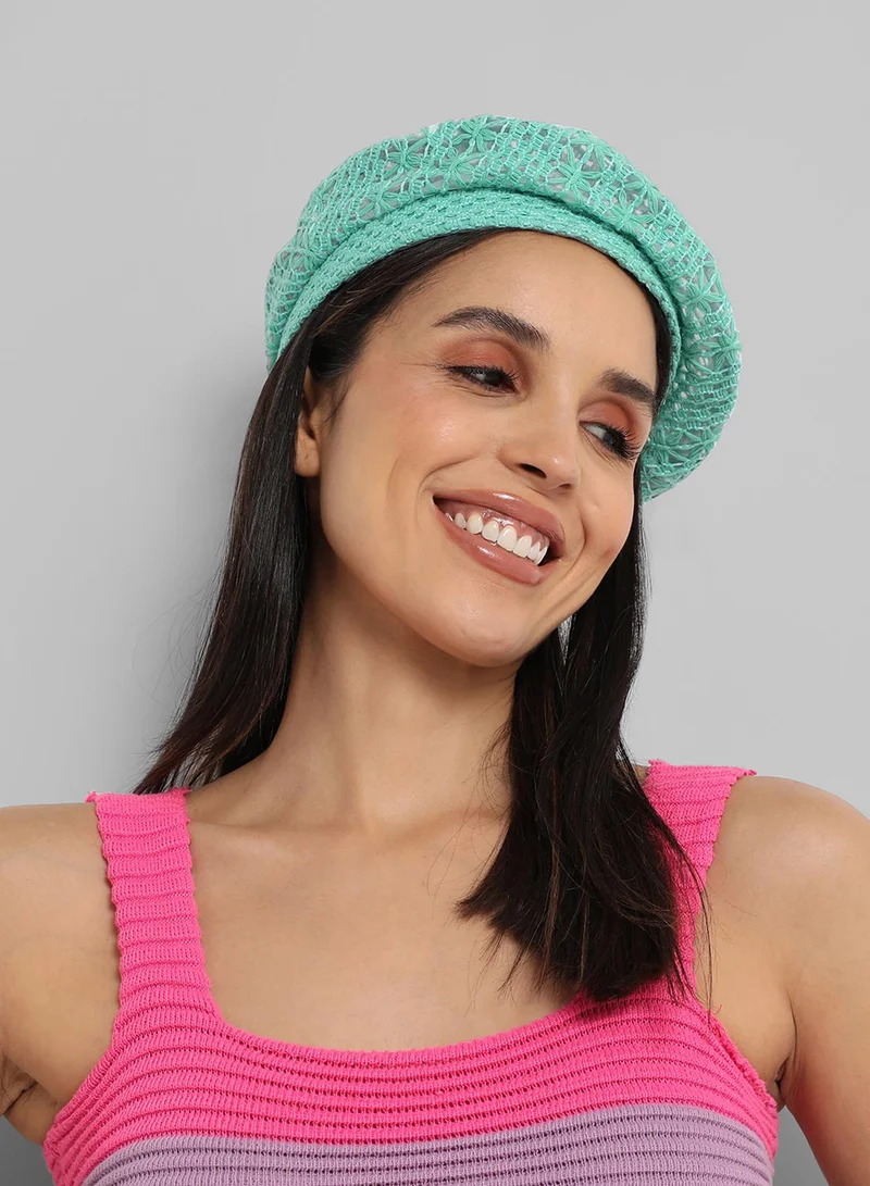 Haute Sauce Self-Design Beret Hat - Mint Green