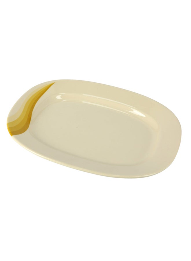 Royalford Super Rays Oval Shape Plate Off White 14inch - Image 1