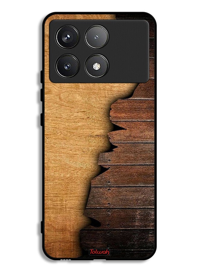 Tolwak Xiaomi Poco F6 Pro Protective Case Cover Vintage Wood Pattern - Image 1