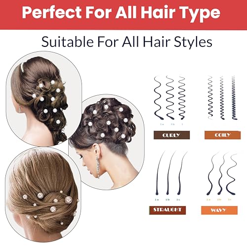 TEMPERIA (12pcs) Pearl U Pins Hair Accessories for Women & Girls - Decoration Pearls Beads Hair Clip for Bride Hairstyle - For Wedding/Parties (MN01) - Image 5