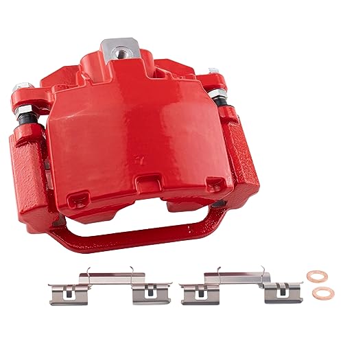 TRQ Rear Performance Brake Caliper Set Red Compatible with 07-20 Cadillac Chevrolet 07-19 GMC - Image 3