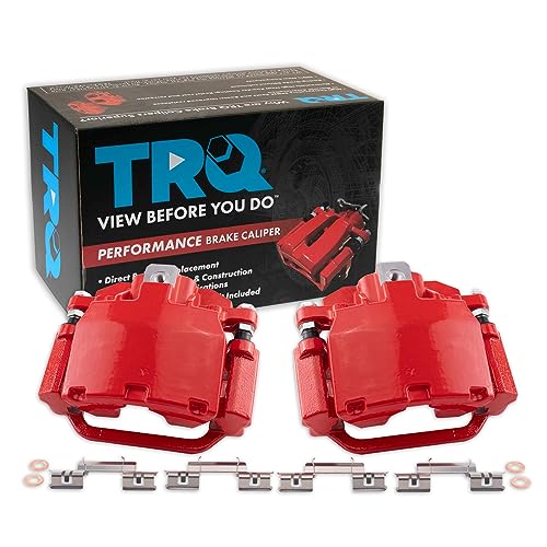 TRQ Rear Performance Brake Caliper Set Red Compatible with 07-20 Cadillac Chevrolet 07-19 GMC - Image 2