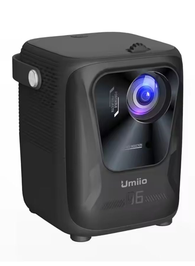 Umiio Umiio Q4 Pro Projector 4K LED Light Source, 5G WiFi Bluetooth, Portable Intelligent Game Projector with Dual Wireless Game Controller, Smart Projector Compatible with Android, HDMI/USB/SD iOS,PC, 50"-150" Screen Projection (Black)  - Image 1