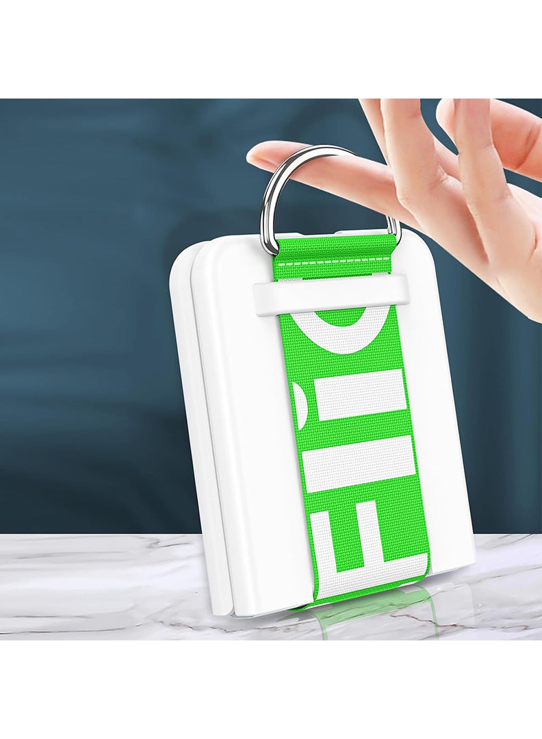 Case Up Compatible with Samsung Galaxy Z Flip 7 6.9 Inch Strap Case, Premium Liquid Silicone [Soft Anti-Scratch] Shockproof Protective Slim Phone Cover for Samsung Galaxy Z Flip 7 2025, White/ Green - Image 2