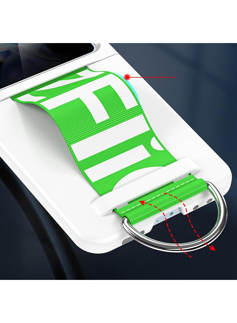 Case Up Compatible with Samsung Galaxy Z Flip 7 6.9 Inch Strap Case, Premium Liquid Silicone [Soft Anti-Scratch] Shockproof Protective Slim Phone Cover for Samsung Galaxy Z Flip 7 2025, White/ Green - Image 3