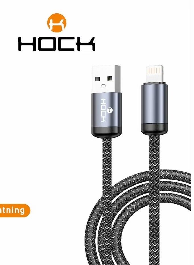 hauck This iPhone USB-C charging cable is made of nylon and is used to charge iPhone-compatible electronic devices. It features a cut-resistant nylon outer casing. - Image 2