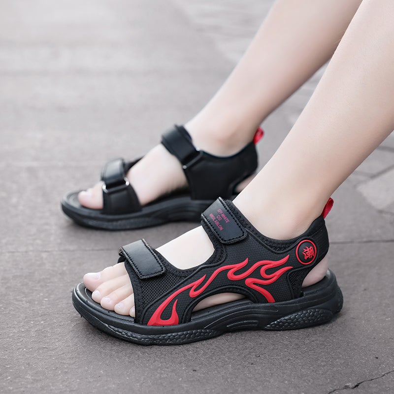 Boys Sandals Medium And Large Children Korean Style Summer Baby Children Soft Sole Shoes Student Beach Shoes - Image 1