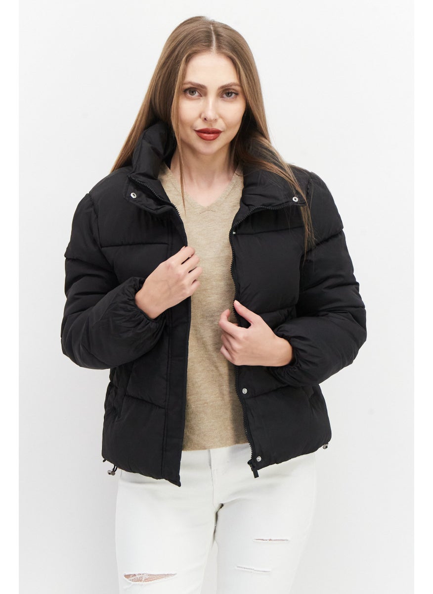 French Connection Women Quilted Puffer Jacket, Black  - Image 1
