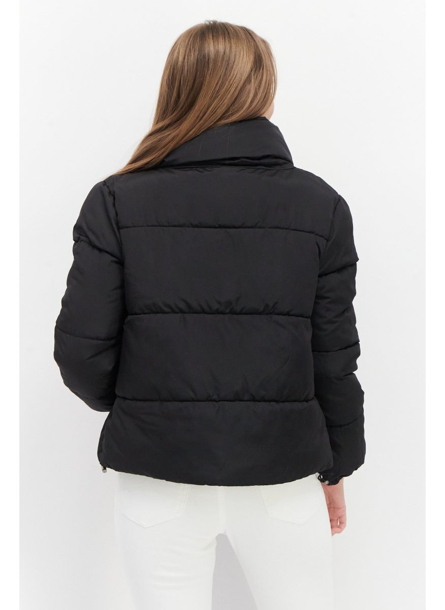 French Connection Women Quilted Puffer Jacket, Black  - Image 4