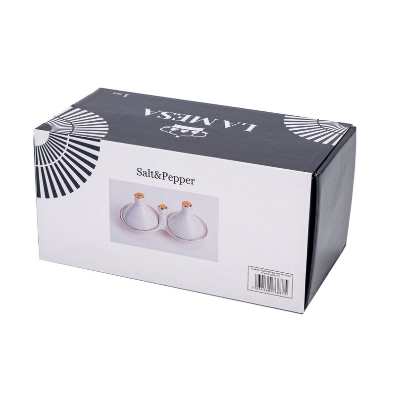 La Mesa  Salt & Pepper 2 Pieces Set Gold Plated - Image 4