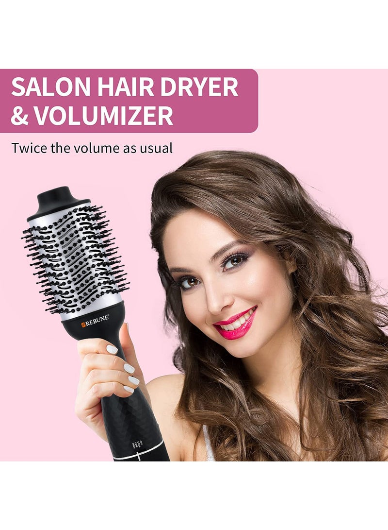 REBUNE 1300Watts Hair Dryer Brush 3 In 1 Hot Air Styler For Hair Drying Straightening Curling - Image 3