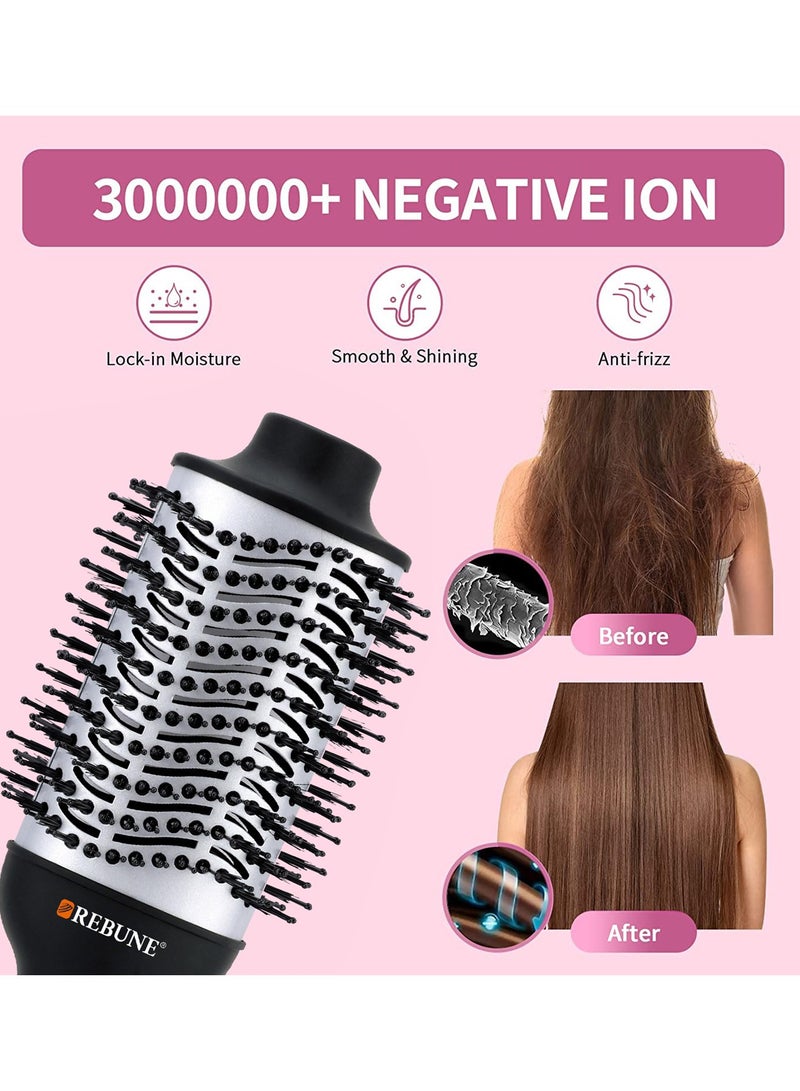 REBUNE 1300Watts Hair Dryer Brush 3 In 1 Hot Air Styler For Hair Drying Straightening Curling - Image 4