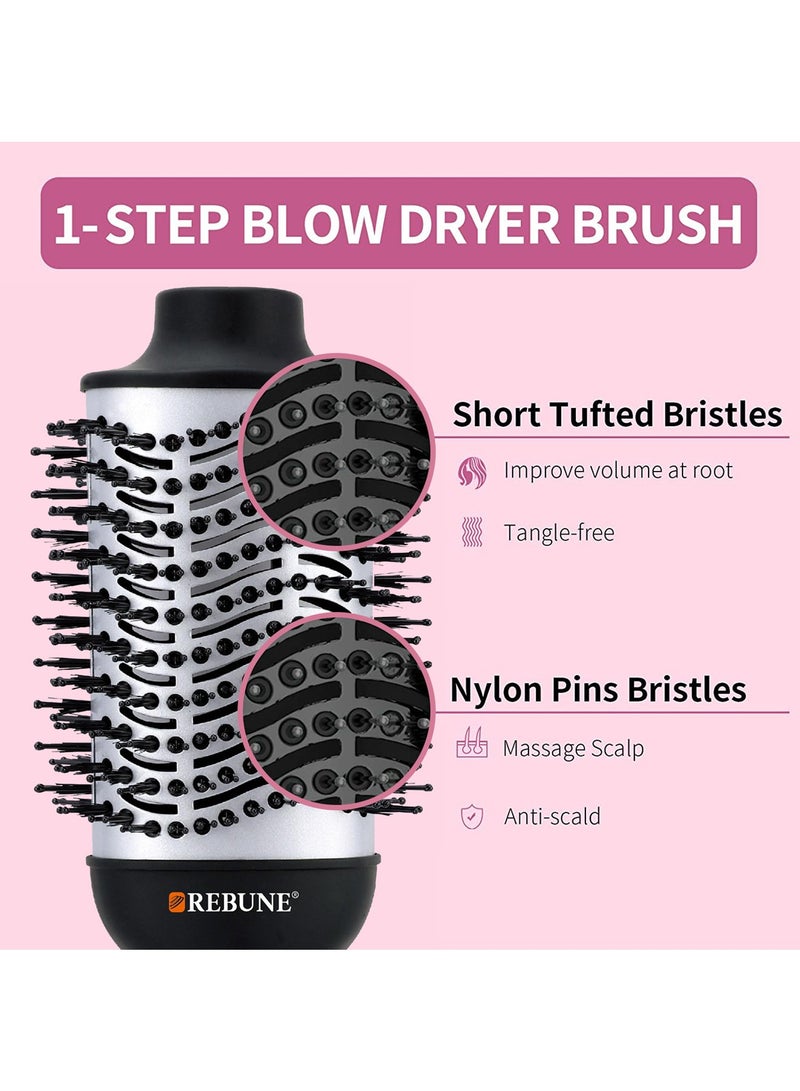 REBUNE 1300Watts Hair Dryer Brush 3 In 1 Hot Air Styler For Hair Drying Straightening Curling - Image 5