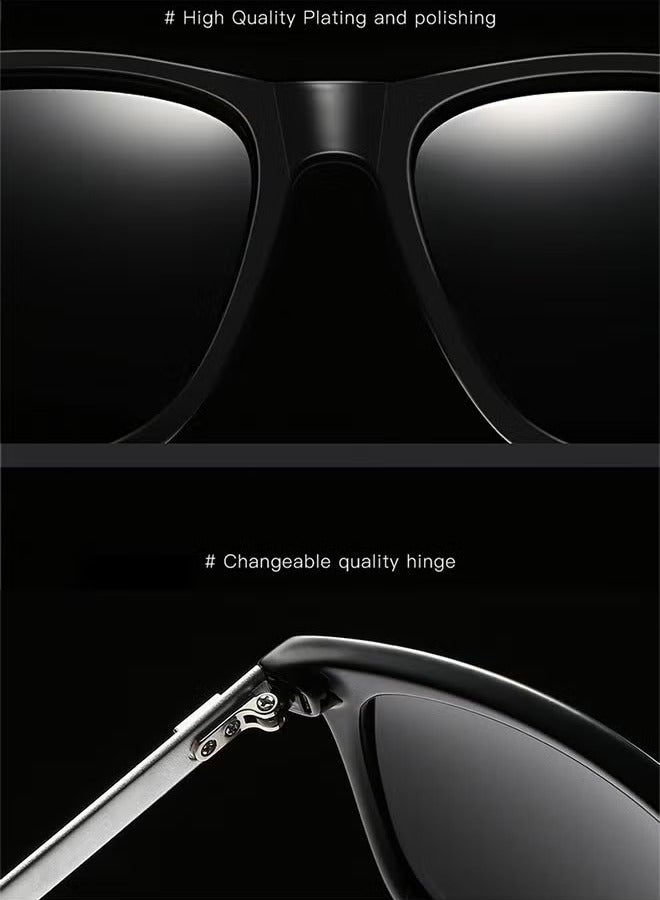 Square Sunglasses Unisex Vintage Retro or Men Women Fashion Rectangle Sun Glasses with Glasses Case