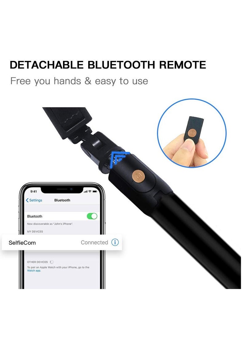 Generic - Selfie Stick Tripod Stand Holder Extendable with Bluetooth Remote Compatible with Samsung Galaxy S7/7 Plus /S8/8 plus/S9/9 Plus iOS and Android Cellphone/Phone X/Phone 8/8 Plus - Image 1