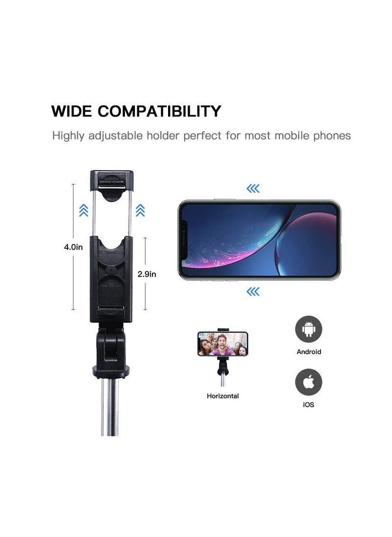 Generic - Selfie Stick Tripod Stand Holder Extendable with Bluetooth Remote Compatible with Samsung Galaxy S7/7 Plus /S8/8 plus/S9/9 Plus iOS and Android Cellphone/Phone X/Phone 8/8 Plus - Image 1