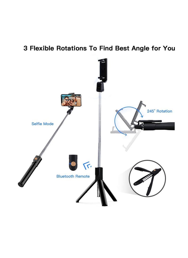 Generic - Selfie Stick Tripod Stand Holder Extendable with Bluetooth Remote Compatible with Samsung Galaxy S7/7 Plus /S8/8 plus/S9/9 Plus iOS and Android Cellphone/Phone X/Phone 8/8 Plus - Image 1