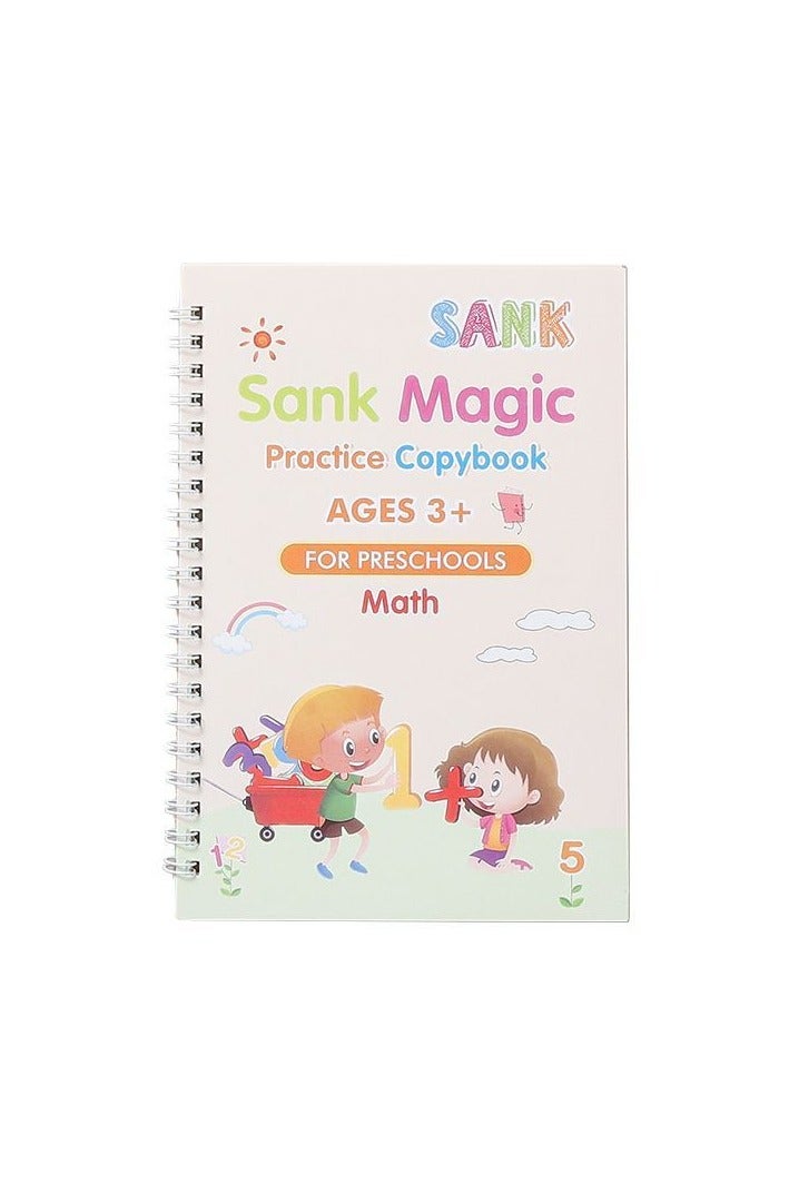 Sank Magic Children’s Grooved Magic Practice Copybook Set – 4 English Workbooks with Pen Holder & Refills – Handwriting Control Training for Kids - Image 2