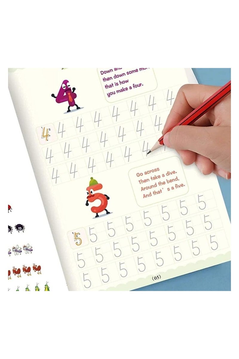 Sank Magic Children’s Grooved Magic Practice Copybook Set – 4 English Workbooks with Pen Holder & Refills – Handwriting Control Training for Kids - Image 3