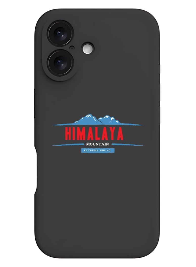 Theodor iPhone 16 Black Protective Slim Fit Case Liquid Silicone Cover with Full Body Protection Anti-Scratch Shockproof Case For iPhone - Himalaya extreme hiking - Image 1