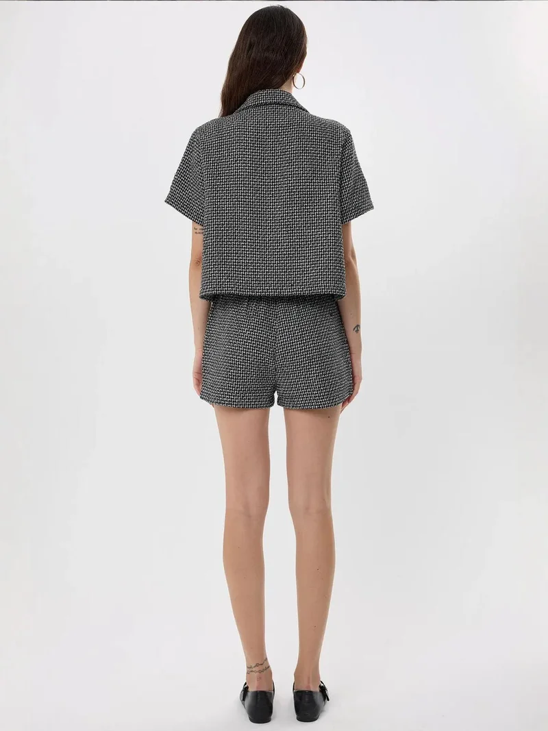 Hiccup Black Tweed Shorts for Women | Best Price UAE