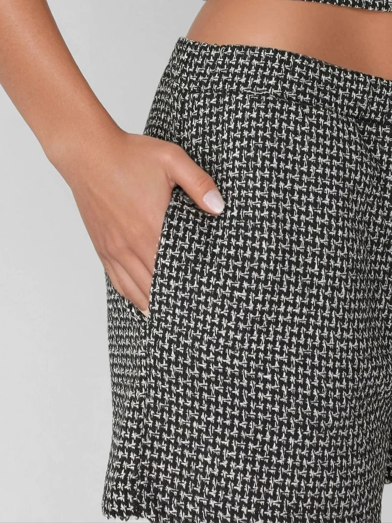 Hiccup Black Tweed Shorts for Women | Best Price UAE