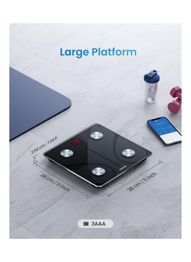 Smart Scale for Body Weight, FSA HSA Eligible With Smart App 4 High Sensitive Electrodes 13 Body Composition - Black
