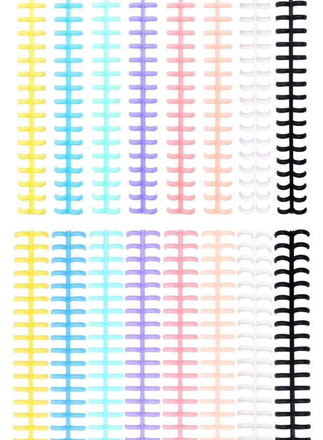Koceci 16 PCS Comb Binding Spines, Plastic Spiral Binding Coils, 30 Rings Click Binding Spines for Student Teacher Business Document File Notebook File Making (Colorful) - Image 1